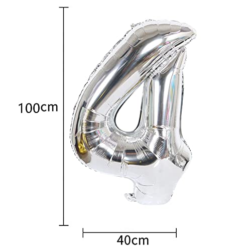 Silver 44th Birthday Decoration Kit with Foil Balloons & Banner