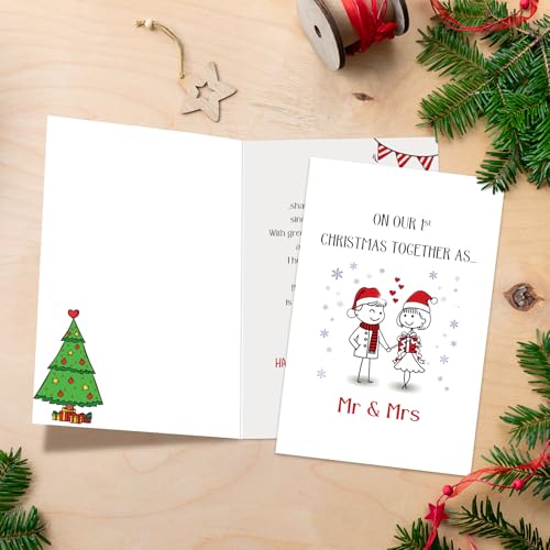 Romantic First Christmas Card for Couples - Keepsake Greeting Card
