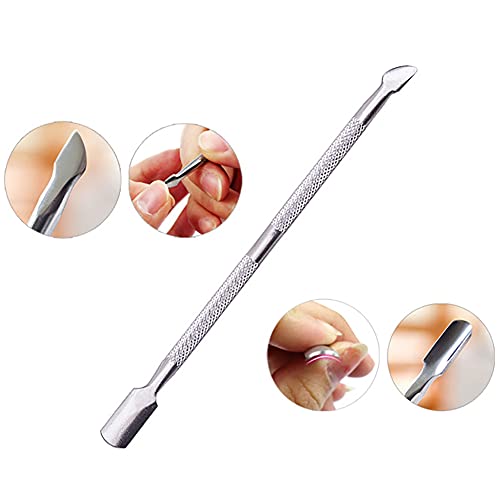 Dual Ended Stainless Steel Cuticle Pusher and Nail Cleaner 4-Pack