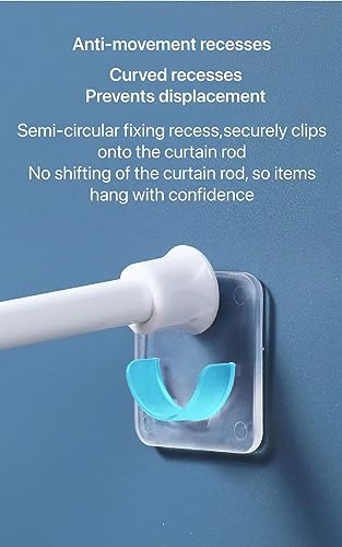 LADYMOON Adhesive Shower Curtain Rod Holder, 4 Pack Transparent Tension Bracket