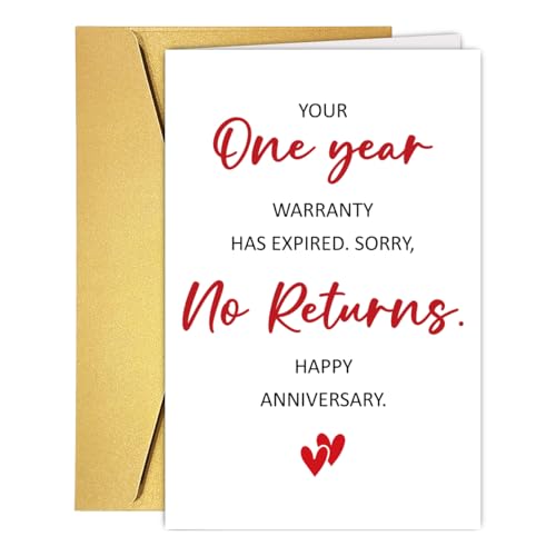 Funny 1st Anniversary Card for Husband or Wife - Hilarious Greeting
