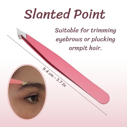 BRHEMA 4-Piece Professional Eyebrow Tweezers Set with Precision Tips