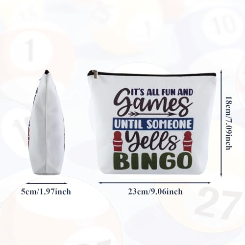 Bingo Makeup Bag Canvas Cosmetic Pouch for Bingo Players