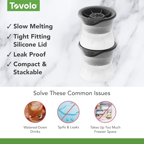 Tovolo Baseball Ice Molds - 2-Pack Large Silicone Sphere Ice Makers