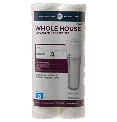 GE FXWSC Whole House Water Filter Cartridges, 30 Micron, 12-Pack