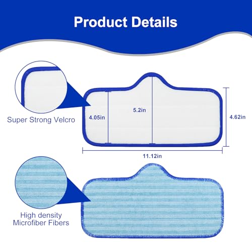 Kaulolado PATS-3 Large Microfiber Replacement Pads for Dupray Neat Steam Cleaner 3-Pack