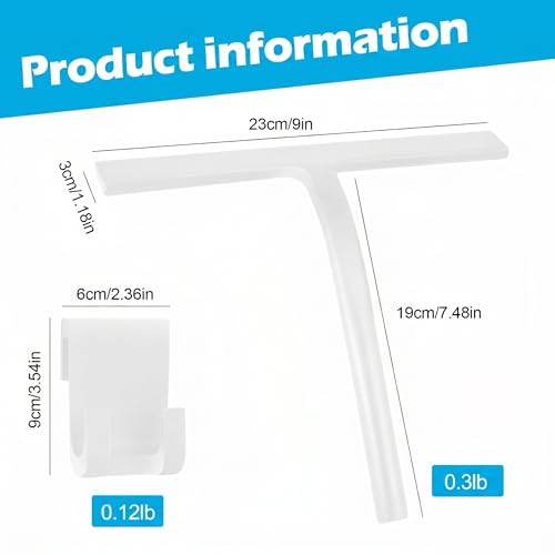 Silicone Shower Squeegee for Streak-Free Glass & Mirrors