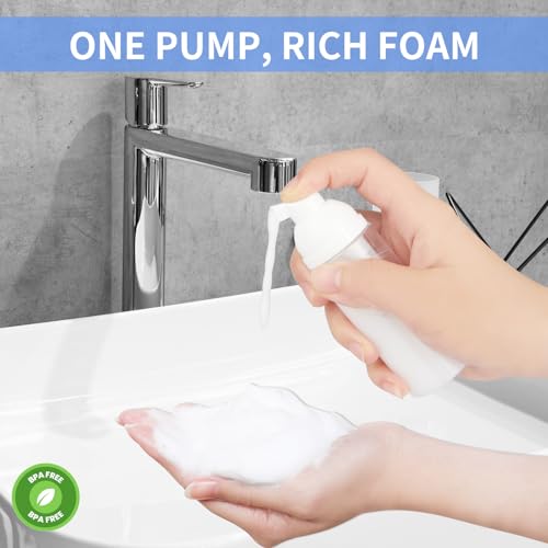 FEUNLEM Travel Foam Pump Bottle 2oz Leak-Proof Refillable Dispenser 2-Pack