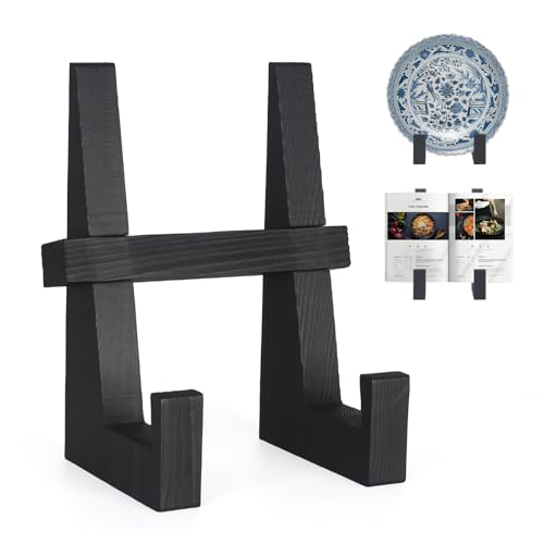 DEBETOOL 8.8 Inch Solid Wood Plate Stand for Display & Storage