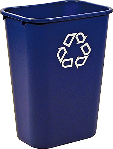 Rubbermaid Commercial Deskside Recycling Can 10.25-Gallon Blue - Durable Plastic Bin for Office & Home