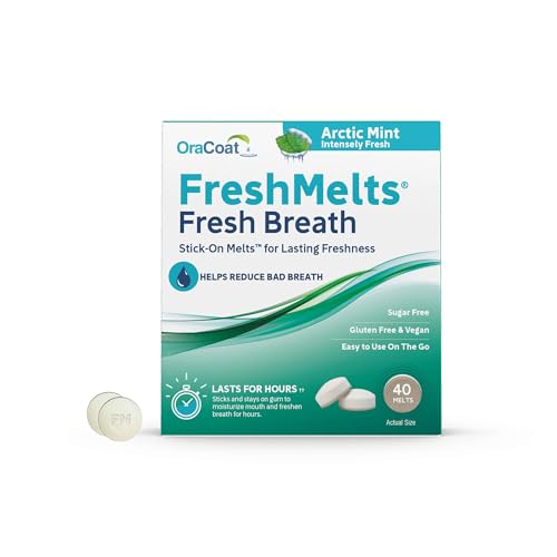 OraCoat FreshMelts Stick-On Breath Freshener Melts - Arctic Mint, 40 Count