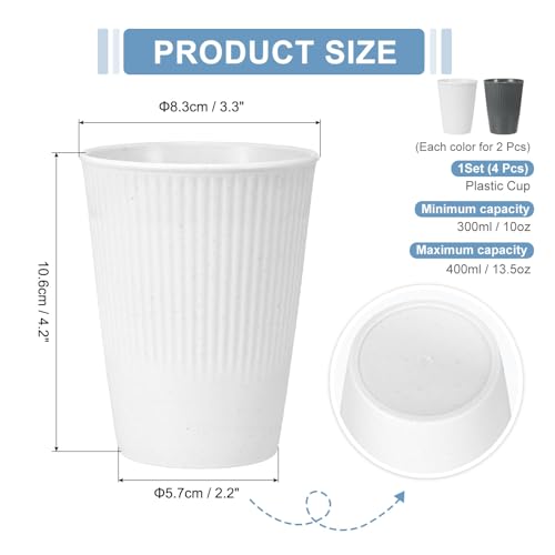 uxcell 4pcs Bathroom Toothbrush Cups Gray/White - Reusable Plastic Storage