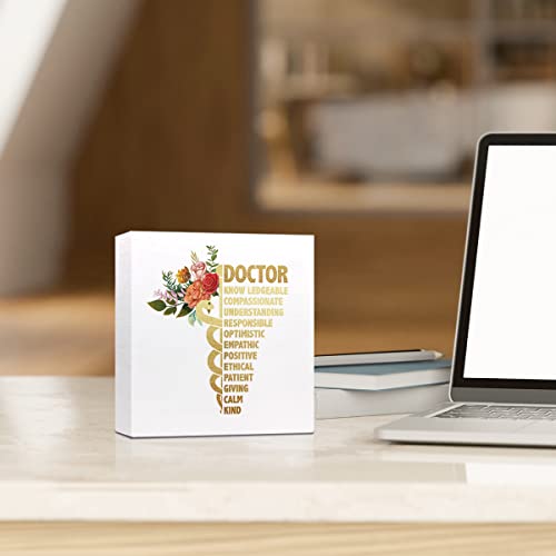 Doctor Office Wood Block Sign - Inspirational Desk Decor Gift