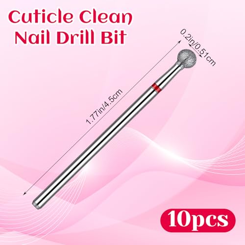 Mabor 10pcs Cuticle Drill Bits Set - Ball Tip Nail Drill Bits