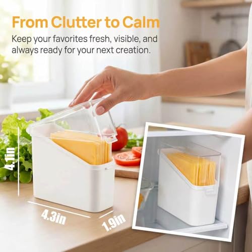 Airtight Sliced Cheese Container for Fridge - 2 Pack