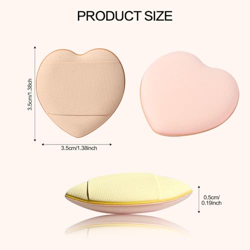 Borvynox Mini Finger Powder Puff 12 Pcs Heart Makeup Sponges
