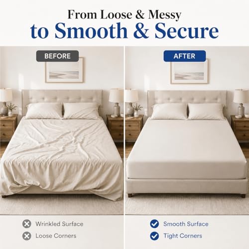 4-Pack Bed Sheet Holders with 3-Point Grip for Secure Fitted Sheets