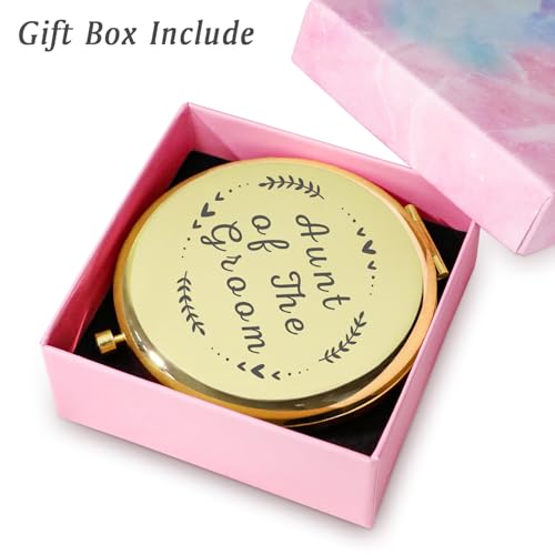 Aunt of the Groom Personalized Compact Mirror Engraved Gift