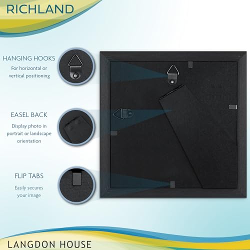 4x4 Black Picture Frame with Bevel Edge - Modern Polystyrene Design