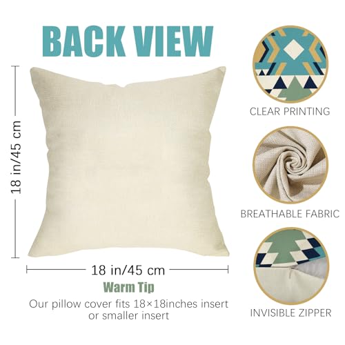 Southwest Native American Throw Pillow Covers, 2-Piece Cotton Linen Set