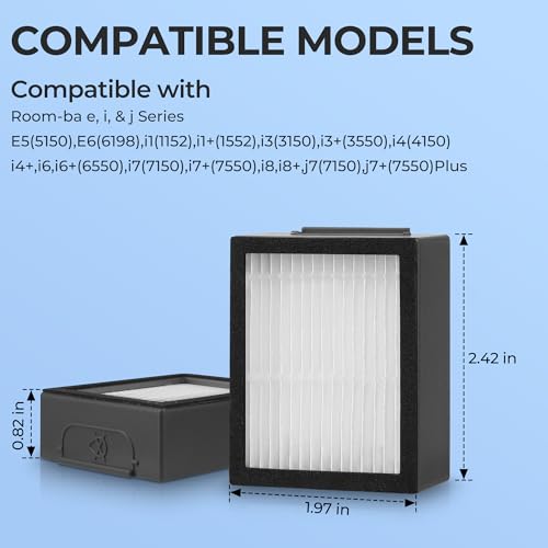 Funmit Replacement Filters for Roomba i & e Series - 6 Pack with Brush
