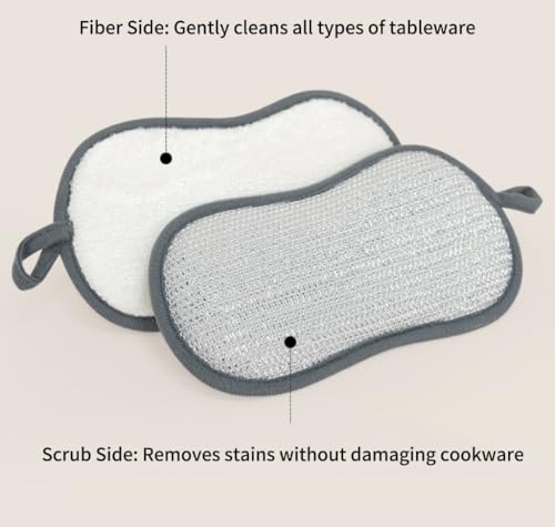 Dual-Sided Non-Scratch Kitchen Sponge for Dishes, Pots, and Pans