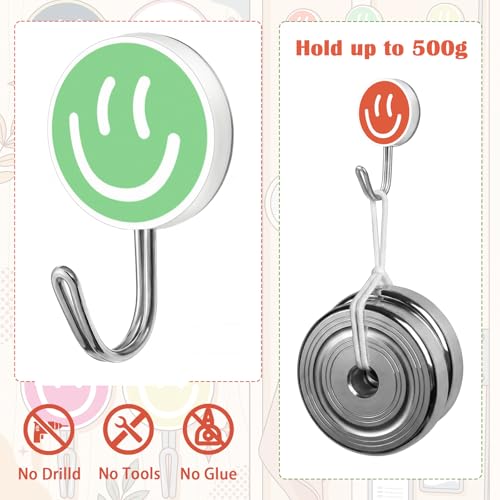 Smile Face Magnetic Locker Hooks - 6 Pack Decorative Set