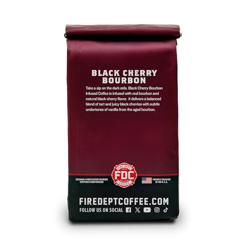 Fire Department Coffee Black Cherry Bourbon Infused Medium Roast - 12 oz (2 Pack)