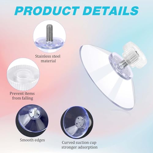 Mozeat 32mm Suction Cups with Stainless Steel M4 Screws - 6 Pack