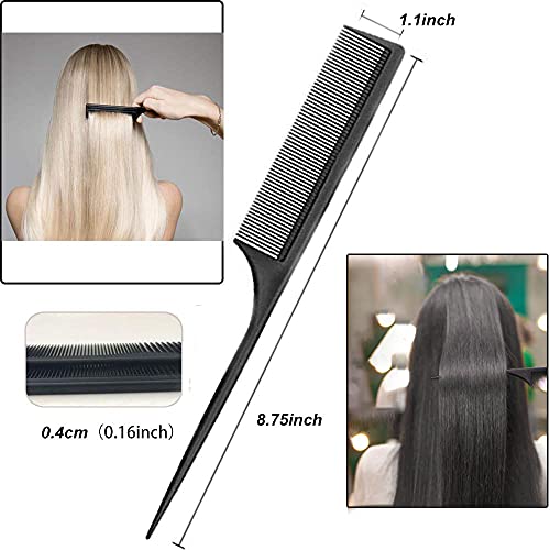 AFT90 Carbon Fiber Teasing & Barber Comb Set, Fine and Wide Tooth