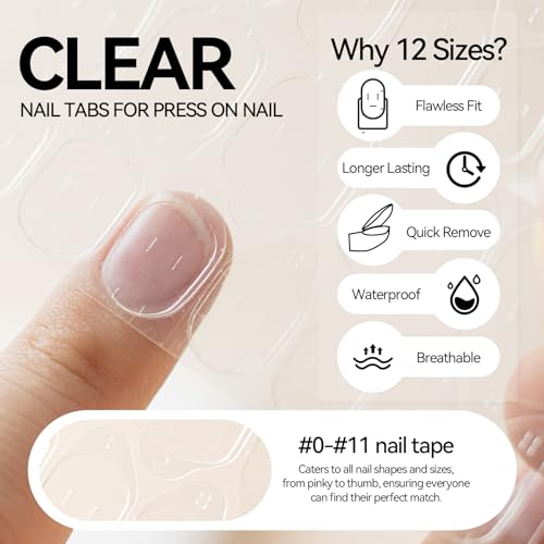 ESUOHYM Nail Adhesive Tabs 960 PCS Press On Nail Glue Stickers