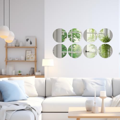 Self-Adhesive Acrylic Wall Mirror Stickers - 10 Pack, 6x6 Inches Home Decor
