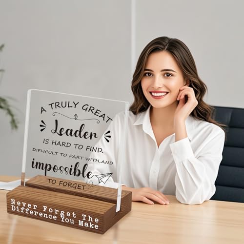 Leader Appreciation Desk Sign - Inspirational Gift for Boss