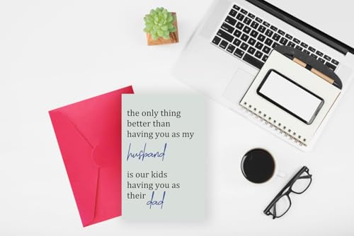 Funny Father's Day Card for Husband - Blank Inside, 8x5.3 in