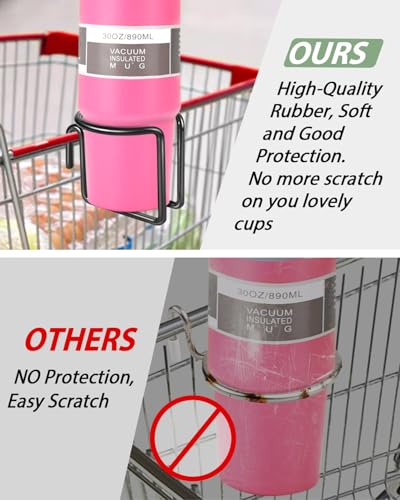 Kevenal Stainless Steel Shopping Cart Cup Holder - Universal Fit, Anti-Slip & Rust-Resistant