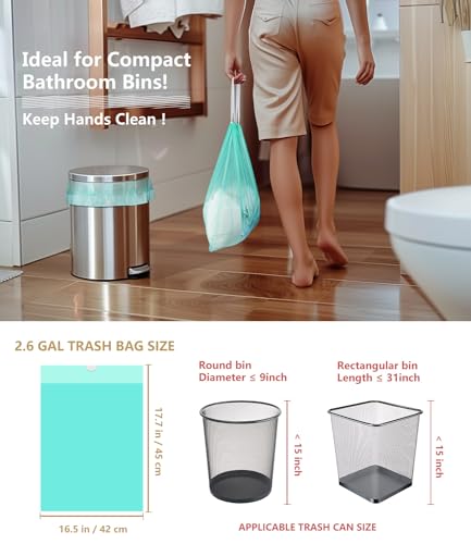 AYOTEE 3 Gallon Compostable Trash Bags with Drawstring, 50 Count