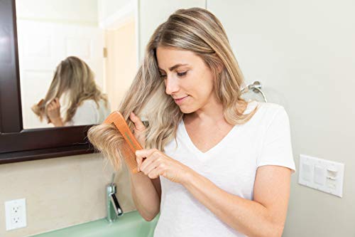 GranNaturals Long Wooden Hair & Beard Comb - Anti-Static Fine Tooth Detangler