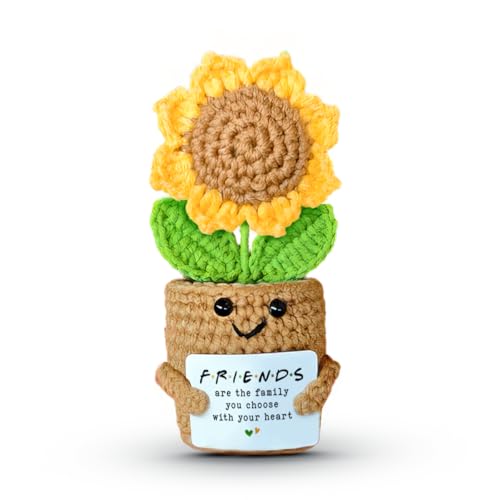 Handcrafted Mini Sunflower Crochet Gift for Friends & Besties