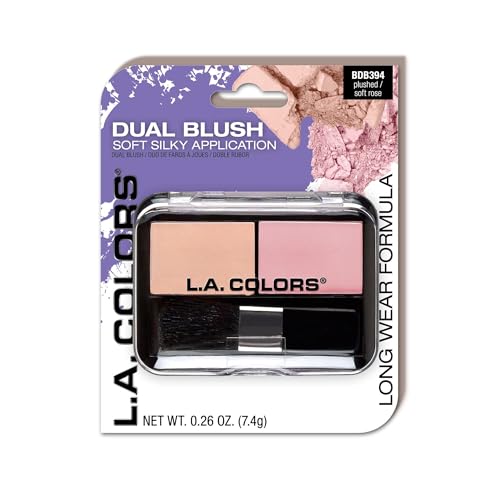 L.A. COLORS Dual Blush Plush Soft Rose Powder Cheek Makeup