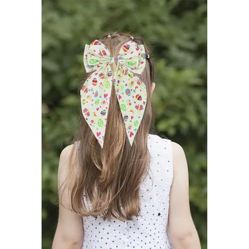 GAFATORY Large Easter Hair Bows with Non-Slip Barrettes - 2 PCS
