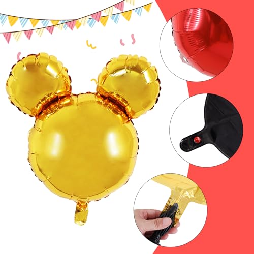 24-Inch Mouse Head Foil Balloons - 12pcs for Birthday & Party Decor