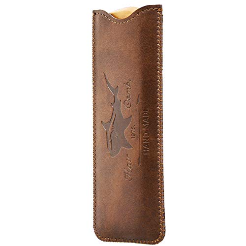 Beard Power Wooden Hair and Beard Comb with Leather Travel Case