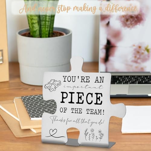 Puzzle Piece Desk Sign Appreciation Gift for Coworker Employee