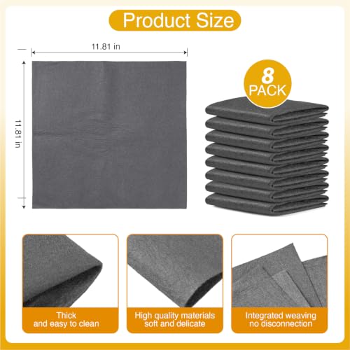 DyPinYise 8PCS Black Reusable Microfiber Cleaning Cloths - Thickened, Streak-Free