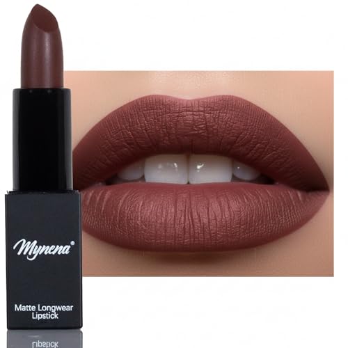 Mynena Matte Lipstick Warm Mocha - Creamy Velvet Long-Lasting Lip Color