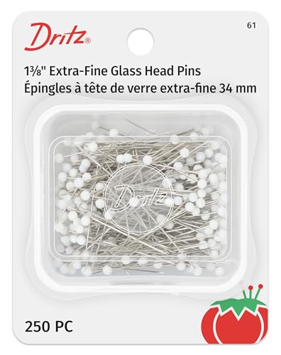 Dritz Glass Head Pins - Extra Fine 1-3/8-Inch (250 Count)