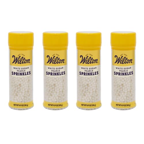 Wilton White Sugar Pearl Sprinkles, 4.9 oz for Wedding Cakes
