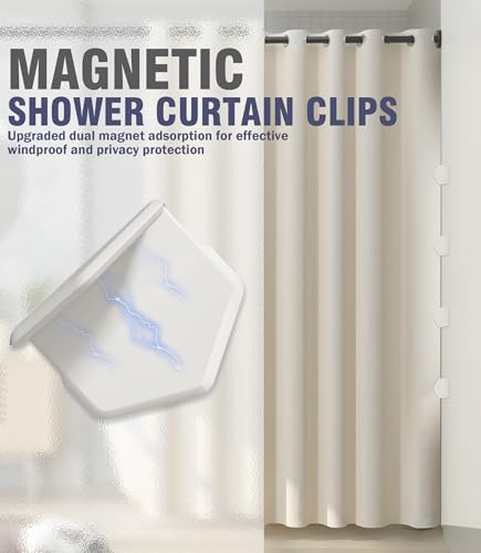 Neepanda 2 Pack Magnetic Silicone Shower Curtain Clips - Anti-Drifting