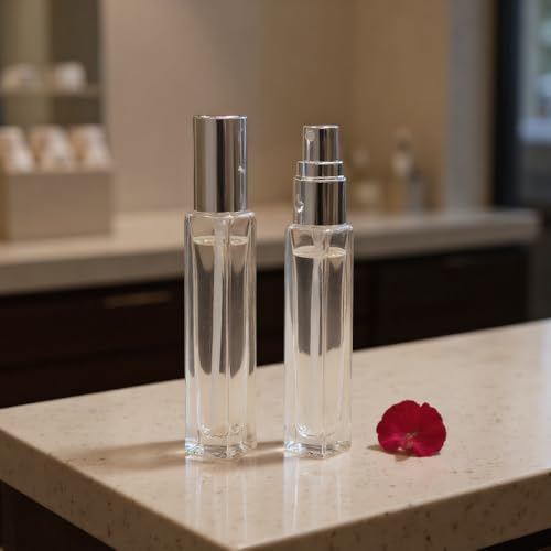 Clear Glass Perfume Spray Bottle Refillable Travel-Sized Decanter
