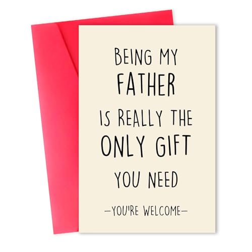 ACH-061 Funny Birthday Card for Dad - Father's Day Gift, 8x5.3in, Premium Linen Card with Envelope